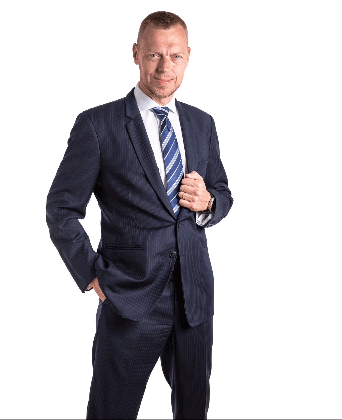Frederik Bisbjerg three-quarter, blue suit